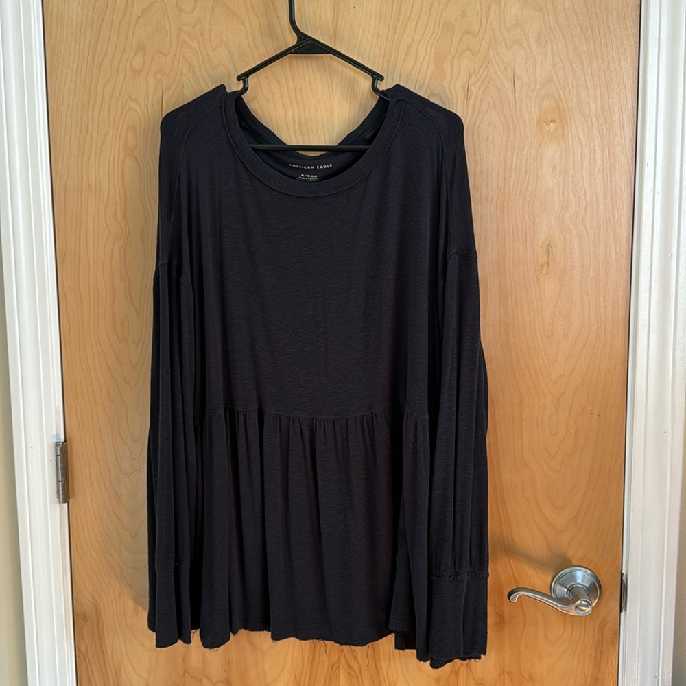 American Eagle slub knit baby doll Tee long sleeve